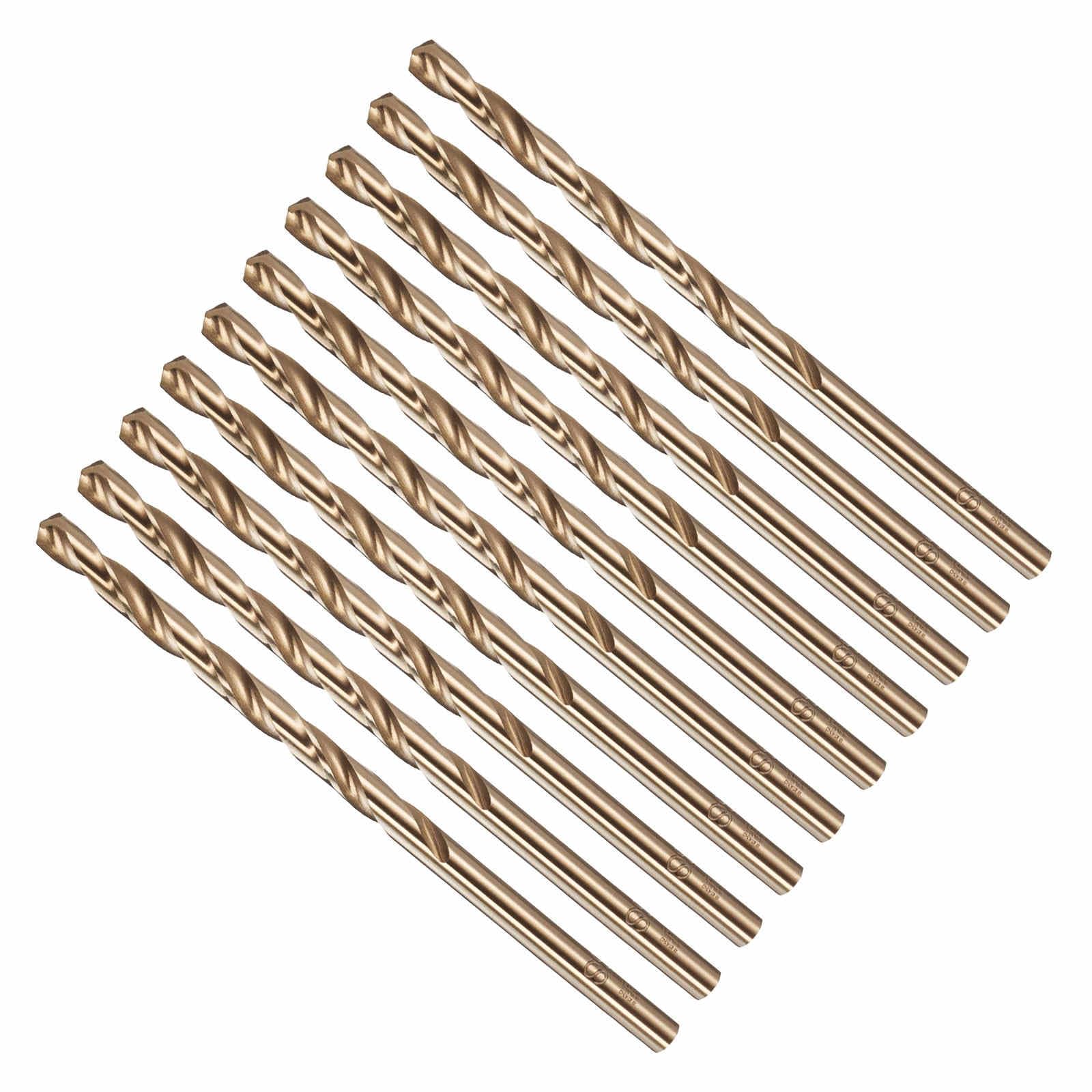 CoCud 4mm Drill Bit, #21 Cutting Diameter, 4341 HSS Number Jobber Bits Gold Finish 135° Cutting Angle - (Applications: for Drilling Soft Metal Plastic Wood), 10-Pieces — image 1
