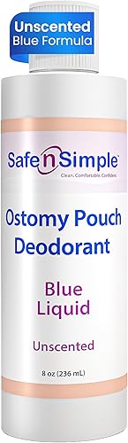 Safe n' Simple Desodorante de ostomía azul clásico - Eliminador de olores Ostomía - Desodorante de bolsa de ostomía - Eliminador de olores de bolsa