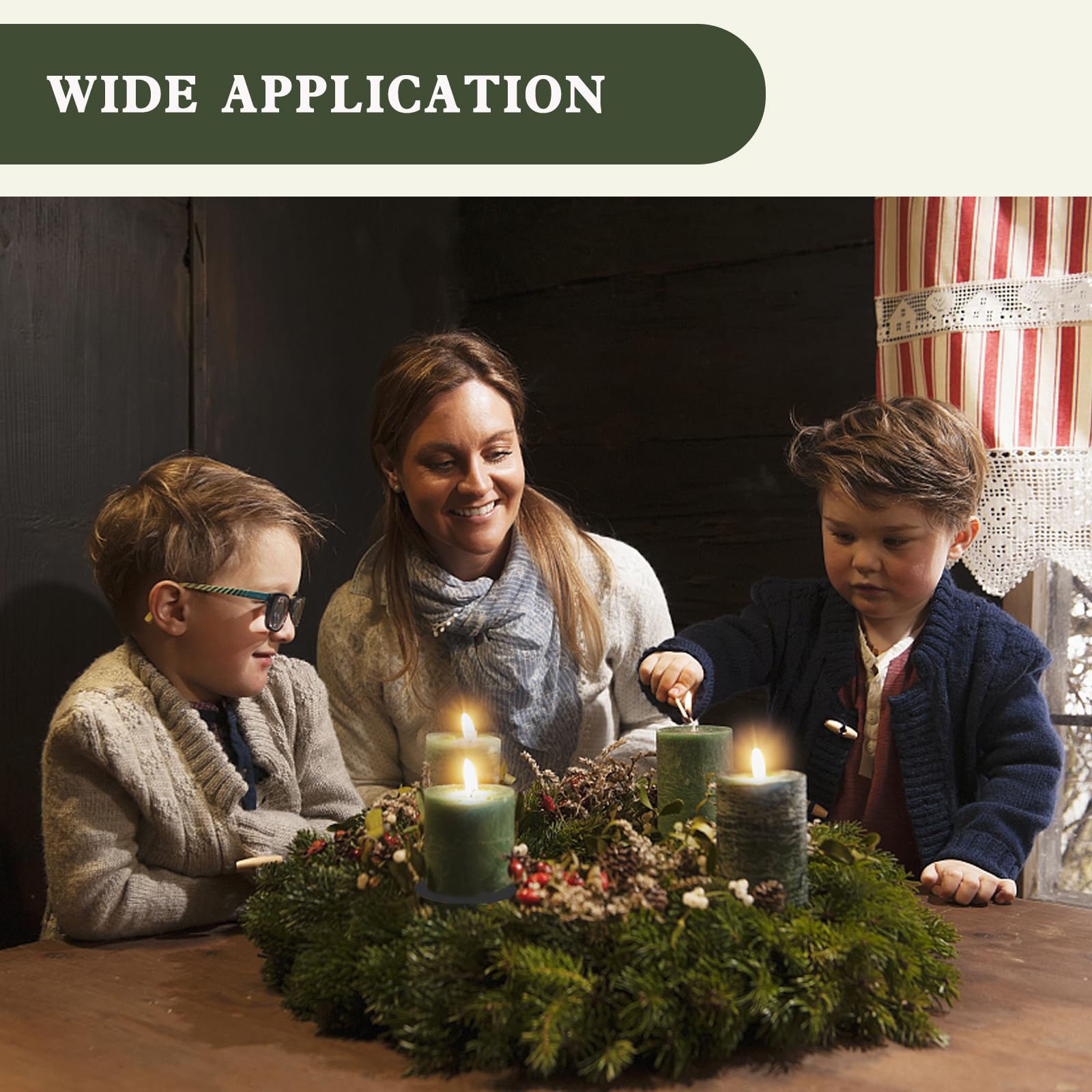 4er Kerzenhalter Adventskranz Metall - Schwarze Kerzenständer 8cm Für Adventskerzen