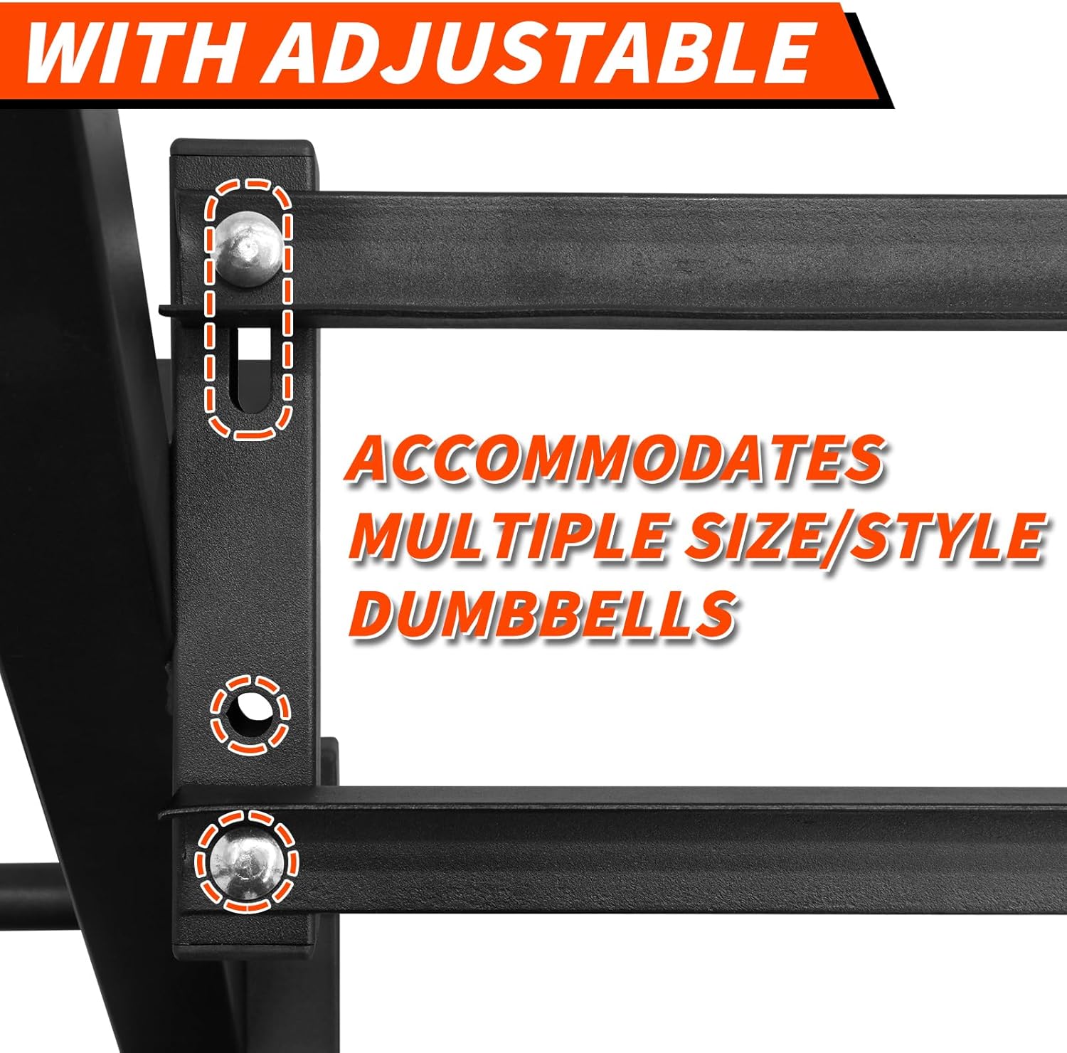 PENSUN Dumbbell Rack – 3 Tier Adjustable Weight Storage Stand with Side Barbell Plate Holder – Multi Purpose Home Gym Organizer for Dumbbells, Kettlebells, Barbell