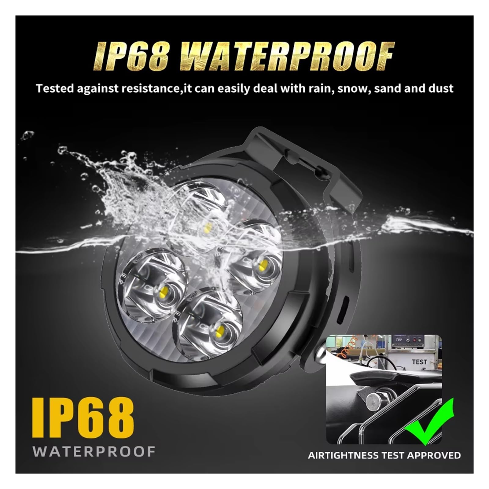 Phare Avant Moto Feux Travail Antibrouillard À LED Stroboscopiques Mark 4 Pouces pour BMW 9-80 V avec Fil LED Phares Avant