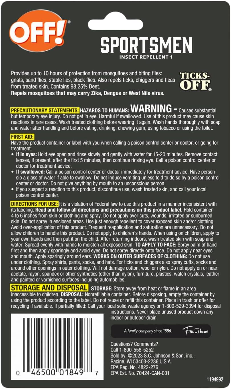 OFF! Deep Woods Insect Spray 1 Ounce (Pack of 3)
