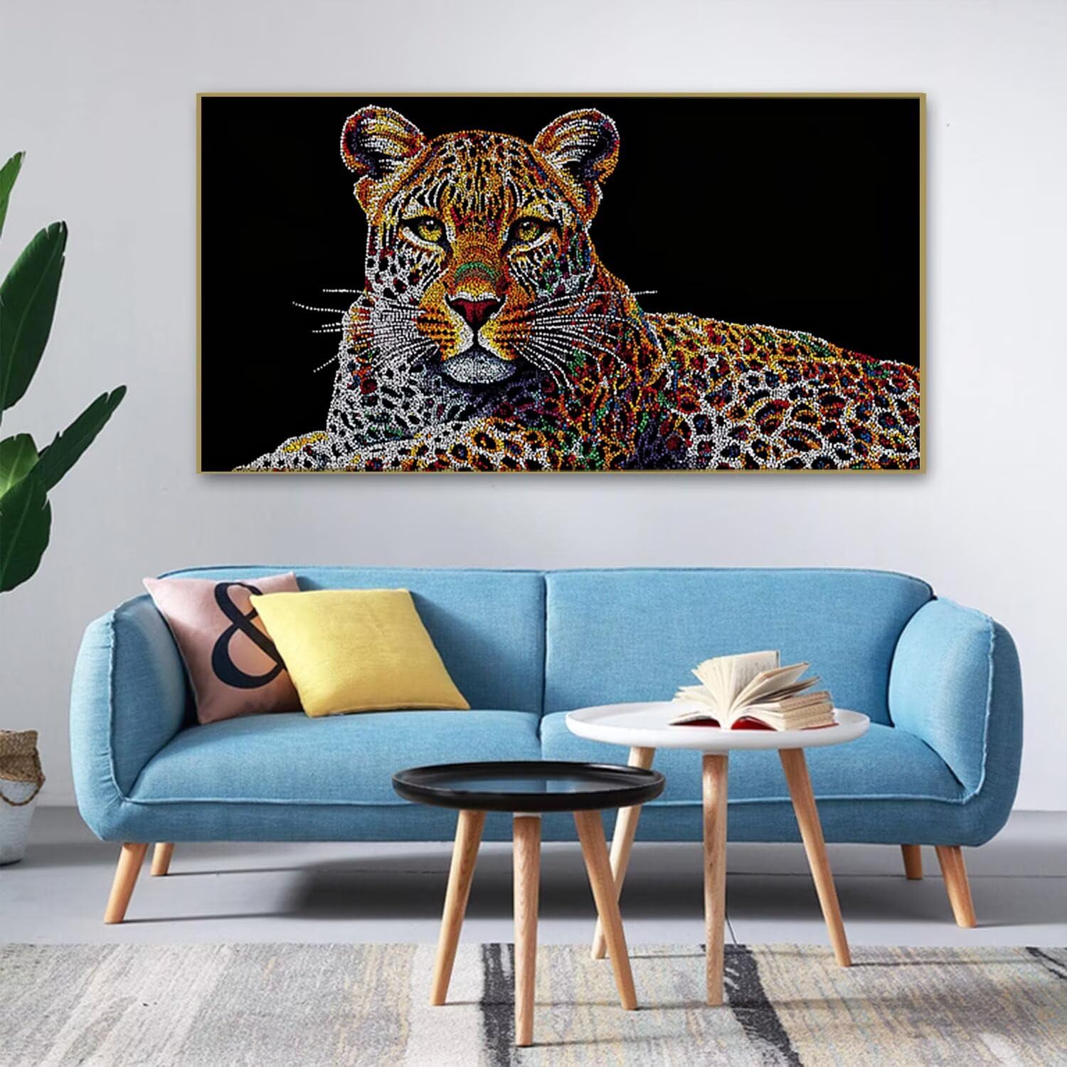 Puzzle para Adultos 1692 Piezas, Leopardo de Las Flores Puzzle, Difícil, Desafiante, Rompecabezas Encajan Perfectamente, Letras en la Parte Posterior, Regalo para Personas Mayores (179x31cm) v-402