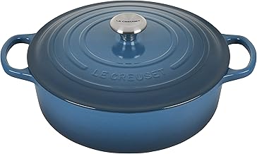 Le Creuset Enameled Cast Iron Signature Round Wide Dutch Oven, 6.75 qt., Deep Teal