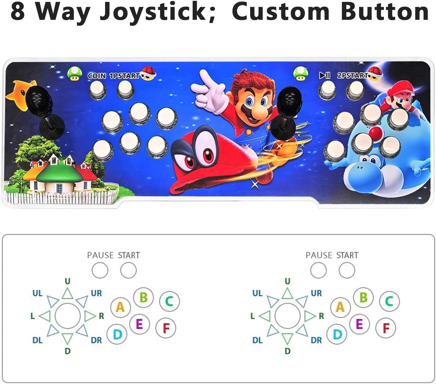 FVBADE 78S Pandora Box Arcade Game Console Joystick and Button Layout