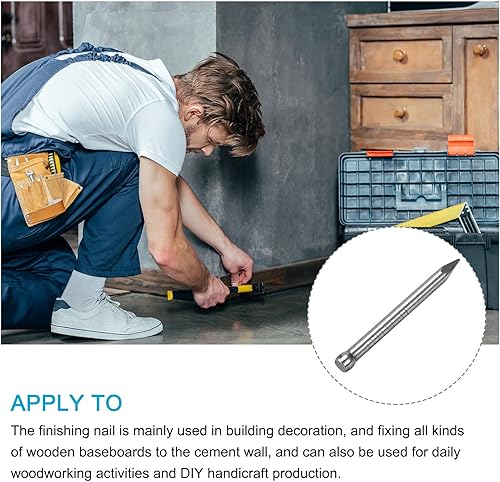 Miniatura 3 de METALLIXITY Uñas de acabado (0.079 x 0.984in), 100 unidades, clavos de acero al carbono, para zócalo de carpintería