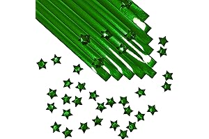 500 Strips Green Foil Paper Strips, Reflective Mirror Shiny, for Origami Stars