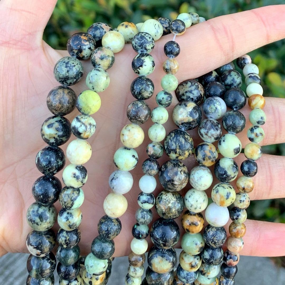 60pcs Adabele Natural African Yellow Turquoise Gemstone 6mm Round Beads
