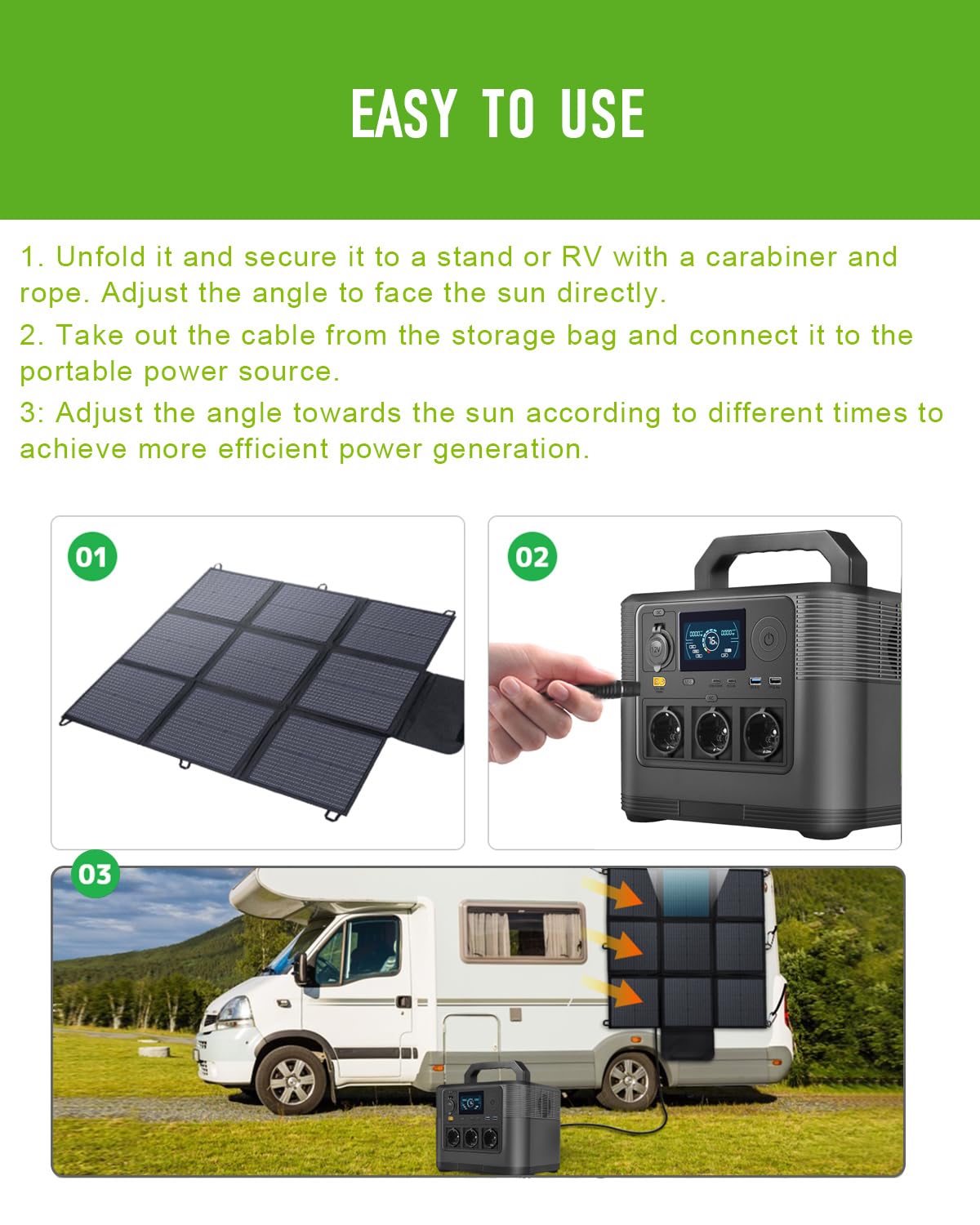 Faltbares Solarpanel 200W Solar-Ladegerät IP67 Wasserdicht und Staubdicht Hohe Ausgangskonversionseffizienz 22% Tragbares Ladegerät Solarstrom Solarpanel Camping Outdoor Notstromversorgung