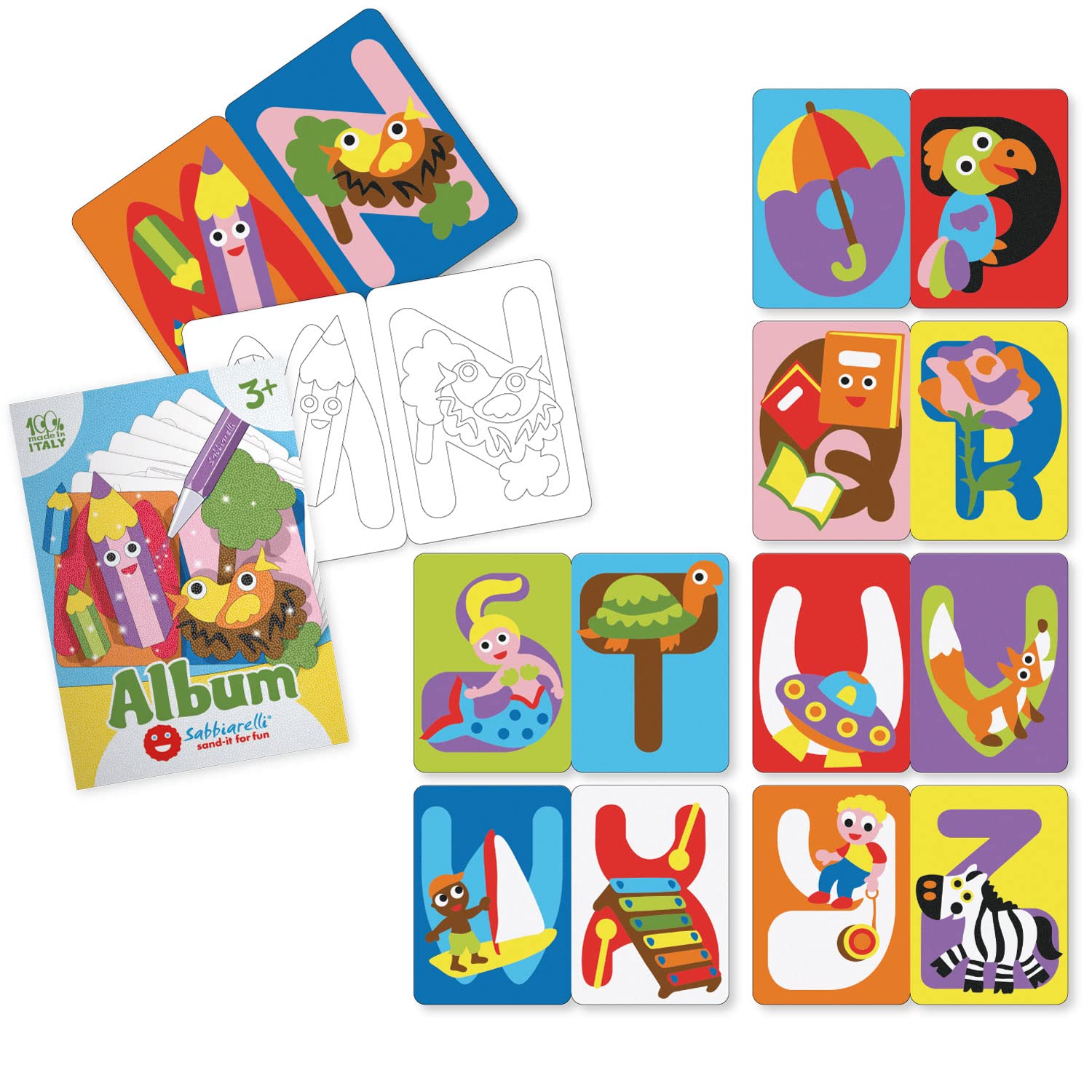 Album Sabbiarelli Déco De Pâques - 5 Feuilles à Colorier Au Sable - Loisir Créatif Enfants