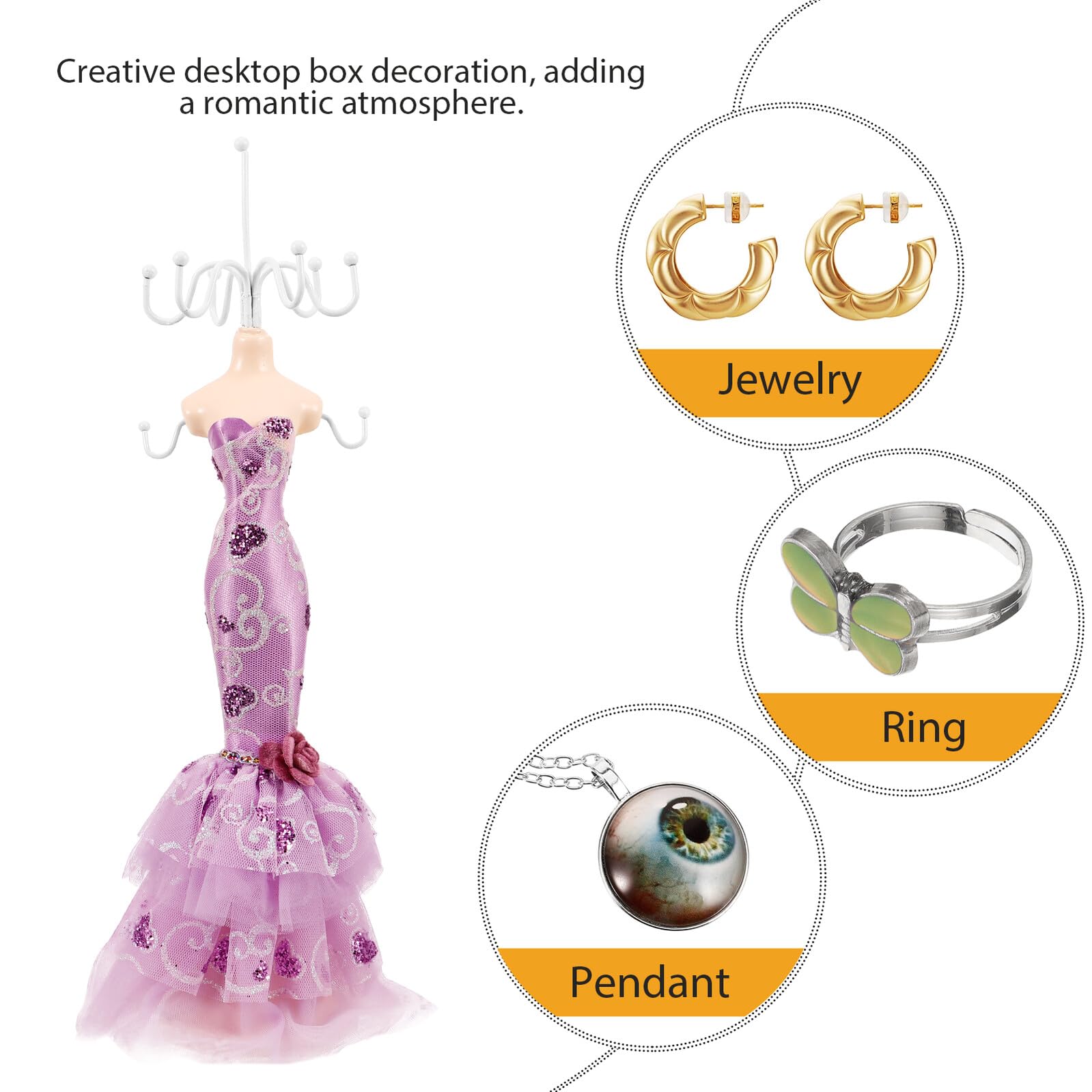 TOYANDONA Organizador Diseño Novedoso de Plástico y Hierro de Collares y Joyas para Almacenar y Exhibir Accesorios en Bodas y Fiestas en Casa