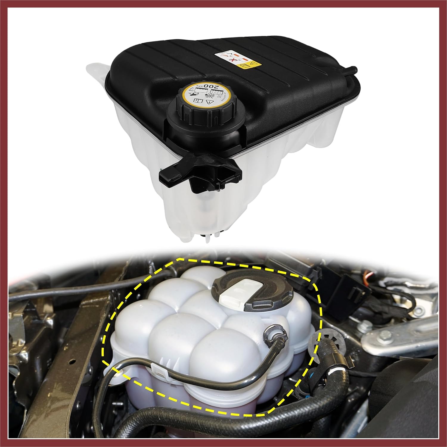 1 Set Coolant Radiator Reservoir Tank C2Z29118 Coolant Overflow Expansion Bottle with Cap and Sensor for Jaguar XF 3.0L 5.0L 2010-2015 Replace Parts