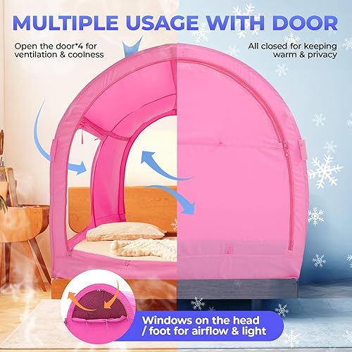 Miniatura 3 de Alvantor Tienda de campaña con dosel para cama, tiendas de campaña de ensueño, espacio de privacidad, tamaño individual, tiendas de campaña para