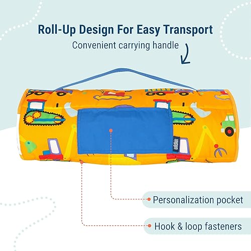 Miniatura 3 de Wildkin Tapete de microfibra para siesta de 43 pulgadas con almohada reutilizable para niños y niñas, ideal para guardería y preescolar, tapete de