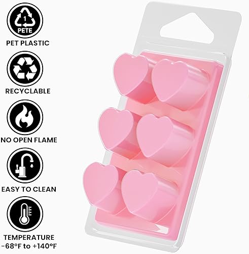 Miniatura 3 de NATIKON Paquete de 100 recipientes de cera derretida con 6 cavidades de plástico transparente para cera derretida para velas de cera derretida,