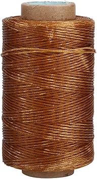 Gewaxt draad, 150D plat gewaxt koord voor leer Craft DIY boekbindende schoen Repareren van lederen projecten 250m/820.2ft[Licht kaki]Reserveonderdelen