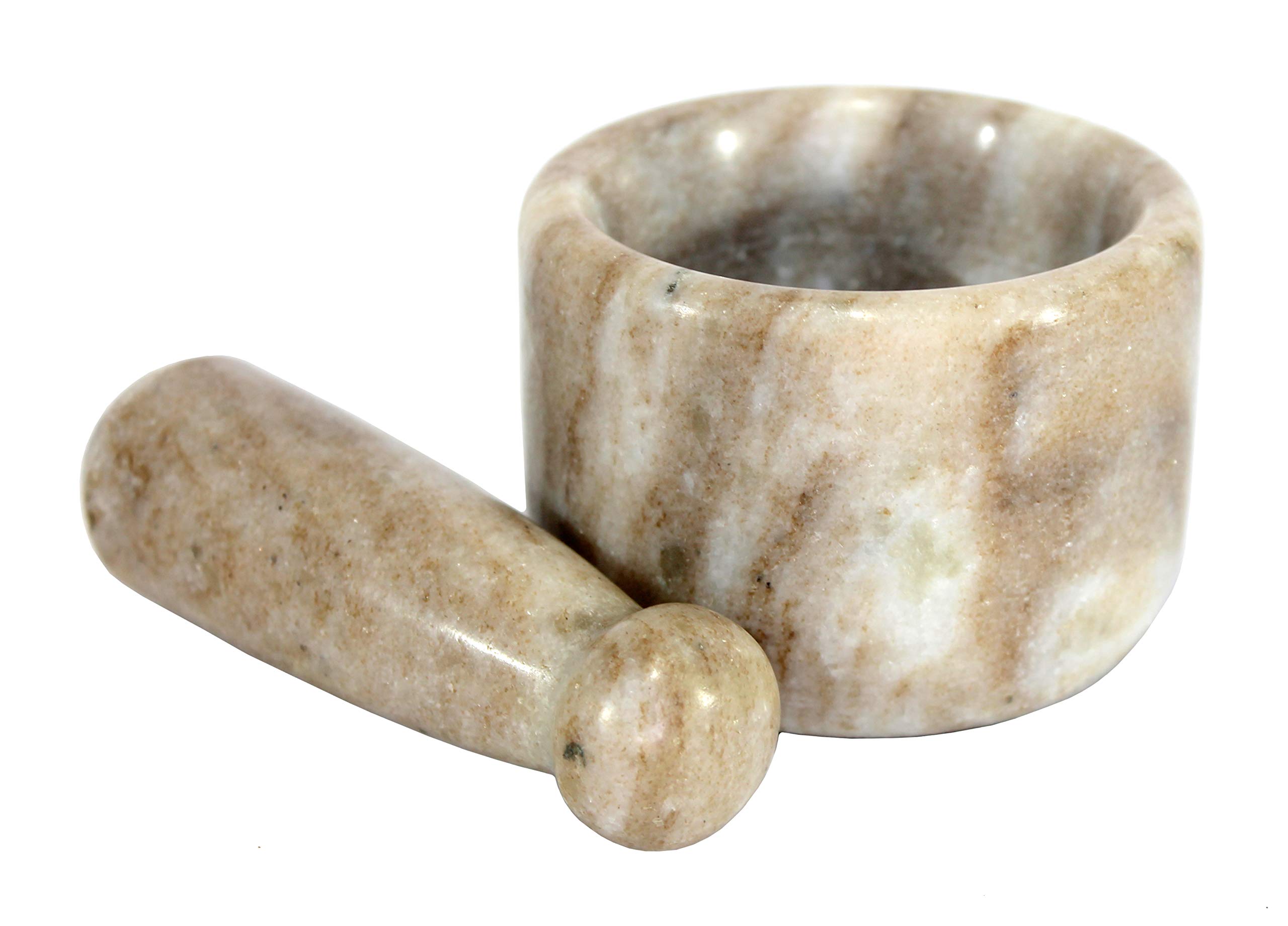 KLEO Stone Mortar and Pestle (Very Small Size) Ginger, Medicine Pills Grinder Masher - (3 Inch) (Brown) 4