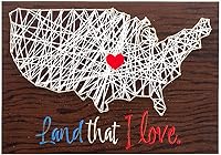 FunExpress USA String Art Craft Kit - Patriotic DIY Wood Sign for 4th of July, 10x7 Inches with String, Felt Heart & Hanging Hardware