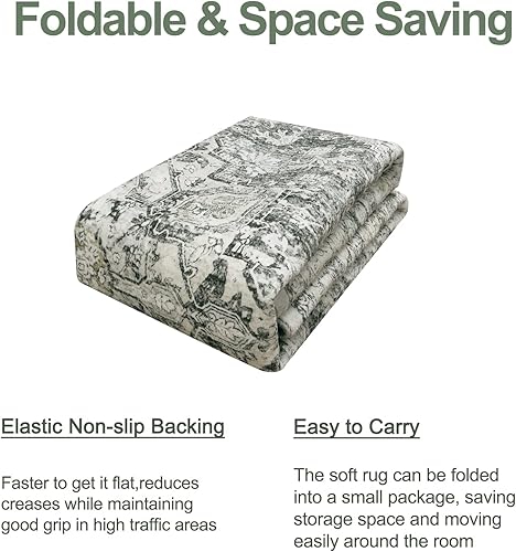 Miniatura 8 de LIVEBOX Alfombra de pasillo lavable de 2 x 6 pies, alfombra bohemia de cocina larga, alfombra vintage de pelo bajo para dormitorio, alfombra suave