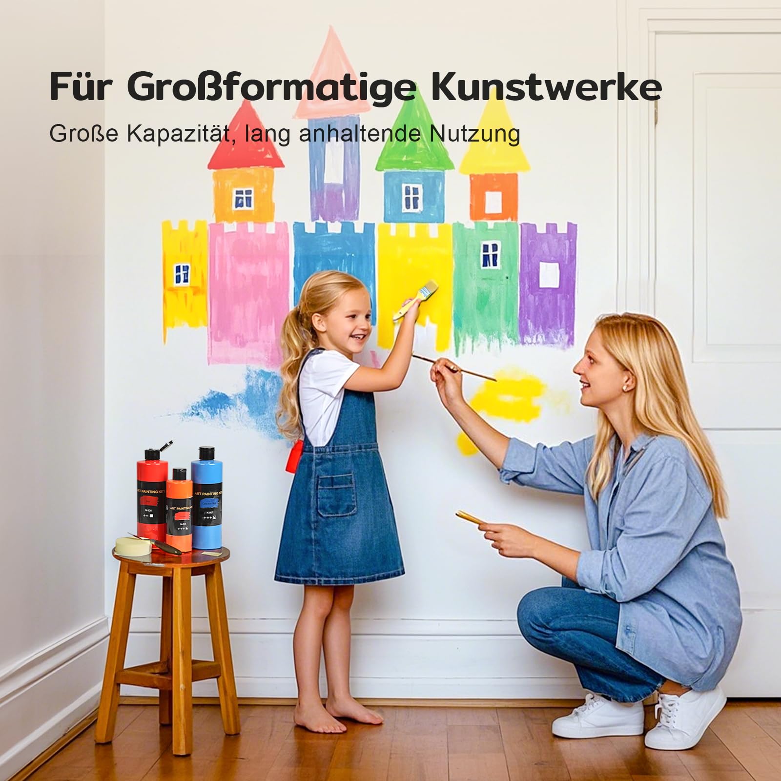 TMOL Acrylfarben Set, 14 x 500 ml – wasserdichte, lichtbeständige & schnell trocknende Acrylfarbe für Künstler, Anfänger & Hobby-Maler. Ideal für Holz, Glas, Keramik, Leinwand und Stoffe