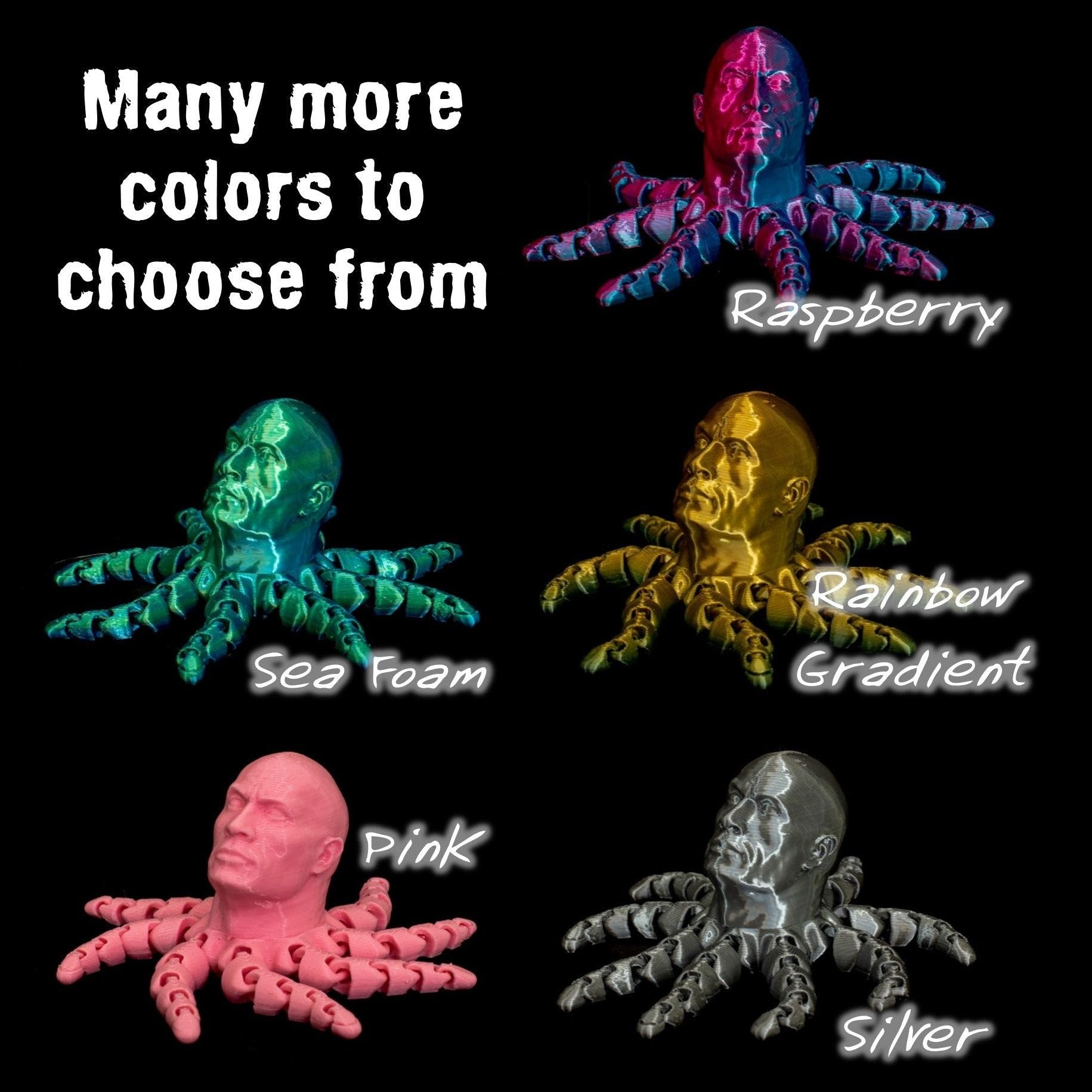 The Rocktopus Flexible Articulating 3D Printed Companion - Rock Dwayne Johnson (Glow in The Dark)