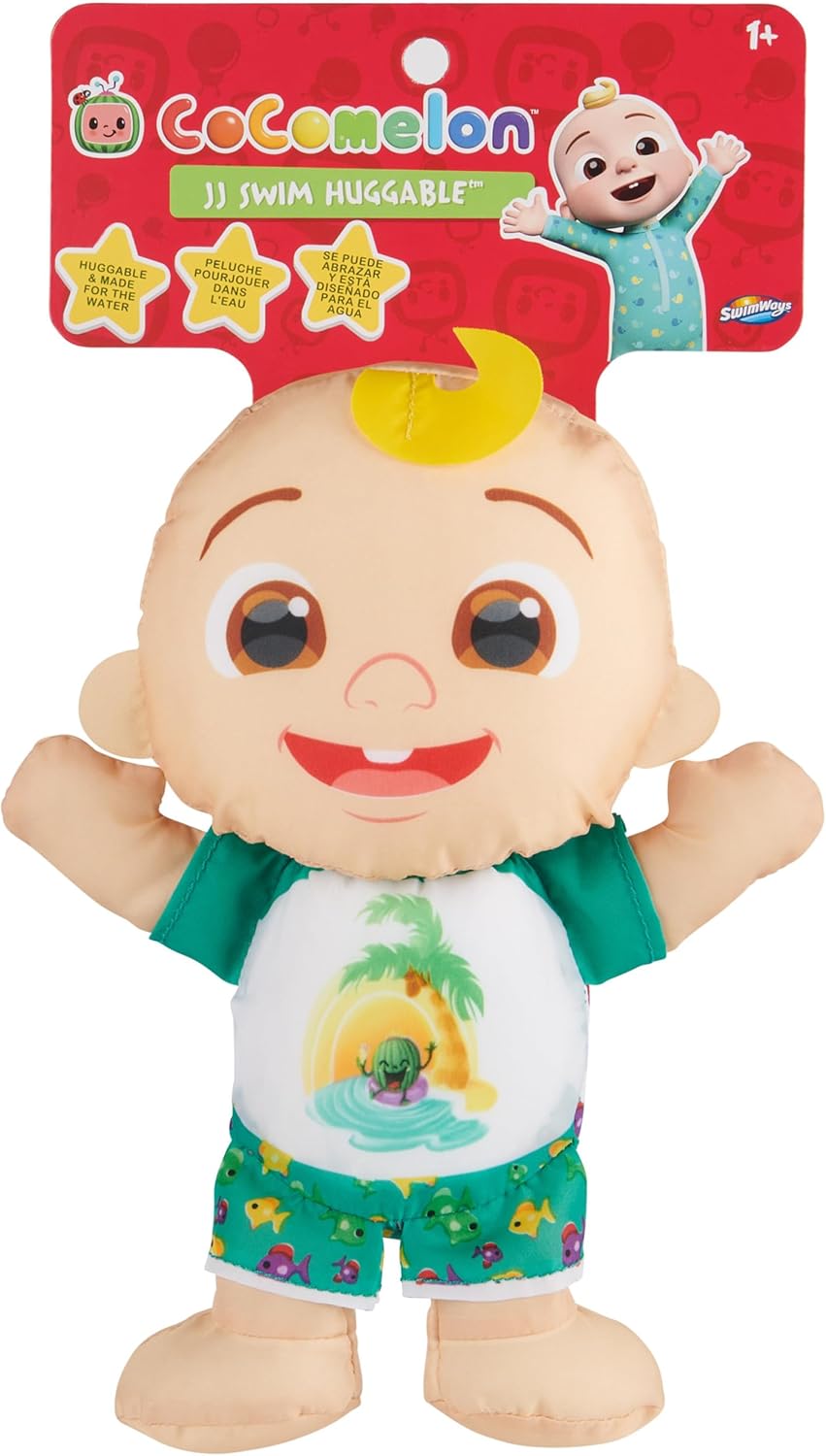 SwimWays Cocomelon JJ Swim Huggable, Kids Toys, Bath Toys & Beach Toys, Floating Water Stuffed Animal for Kids Aged 1 & Up