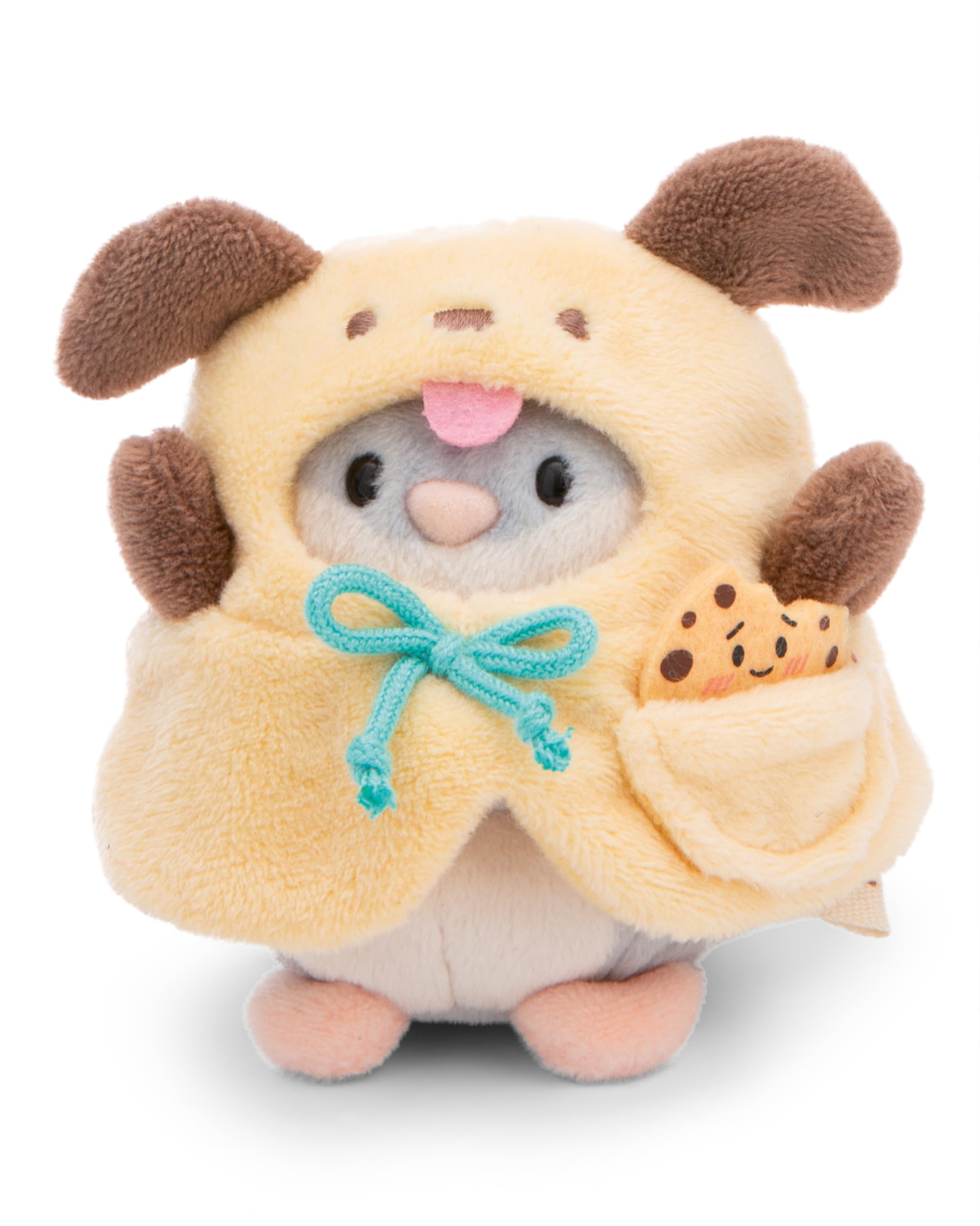 NICI soft toy hamster Shai 8cm with cookie and dog costume in gift box 8,5x6,5x10cm grey - Cuddly cute plush to snuggle and play with, for children & adults, great gift idea - 61144