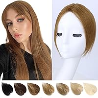 Vista 1 de G&T - Flequillo con clip, 100% cabello humano, flequillo francés, extensiones de cabello con clip, para mujeres y niñas, extensiones de cabello