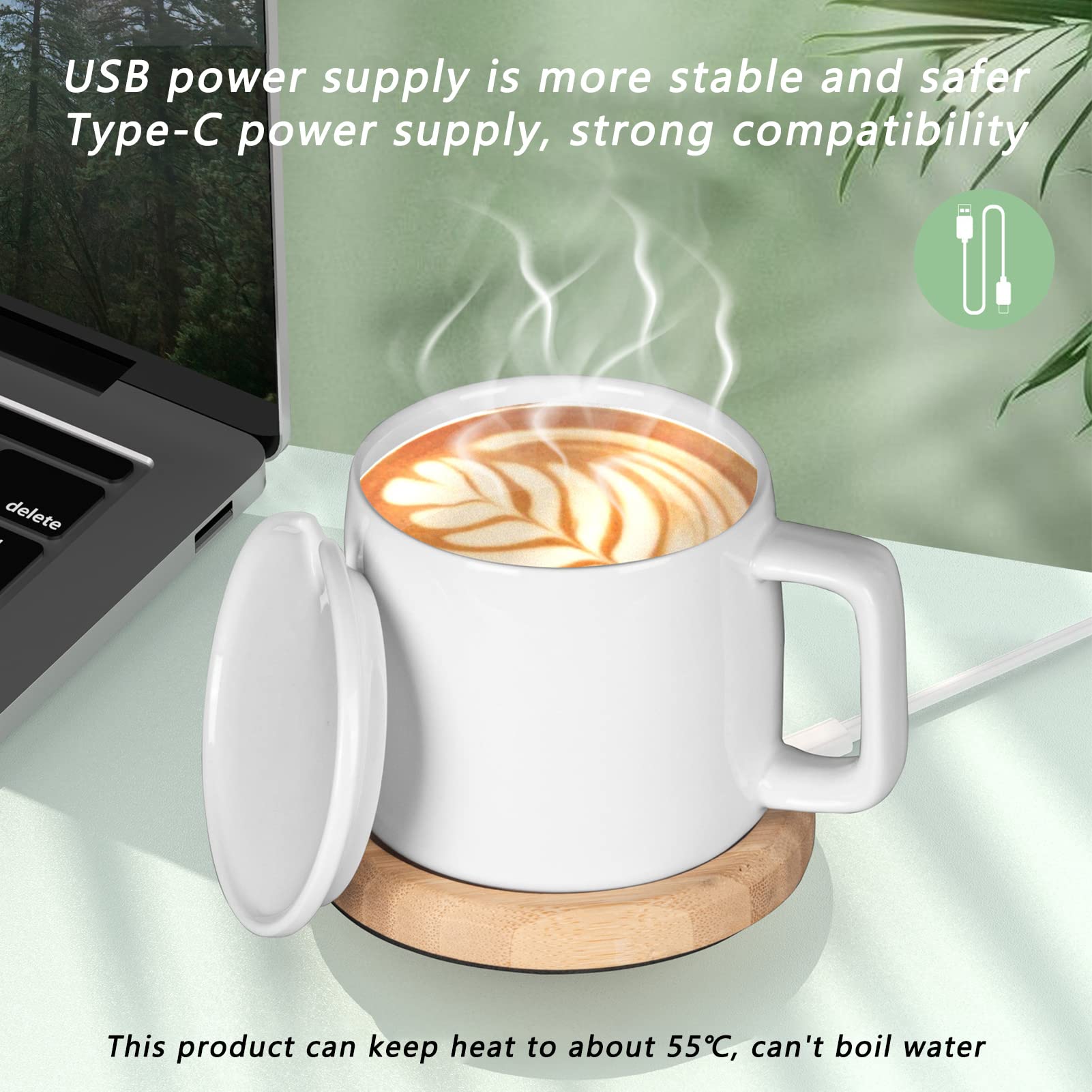 Beker Verwarmer,Elektrische Voedselverwarmer in Kaarsbeker Stijl - 55 Graden Celsius Constante Temperatuur Koffieverwarmer - Voor Kamer Keuken Bar Tafel Drinken Thee Melk Huisverwarming Kamer