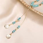 Boho Necklace Turquoise Beaded Necklace Western Jewelry for Women Heart Pendant Necklace Western Clothing Women Country Concert Outfits Accessories