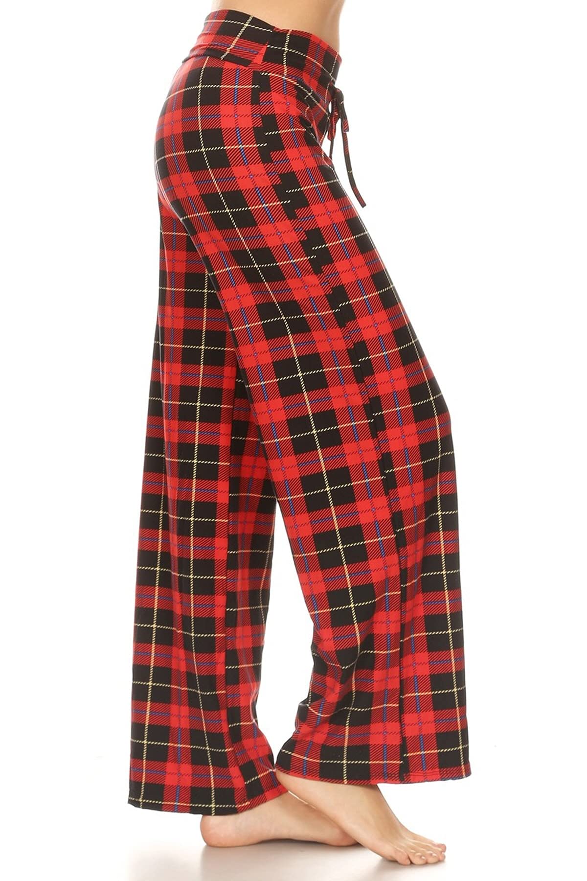 Leggings Depot Fabluxe spodnie do biegania z kieszeniami, aktywne spodnie do biegania dla kobiet, lekkie spodnie do biegania, Lounge-Urlaub Plaid, 1X