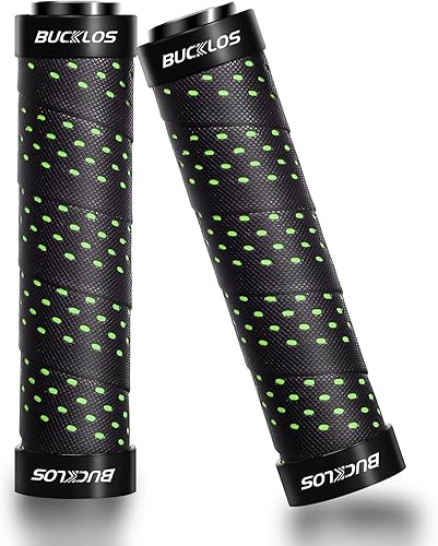Vista 17 de BUCKLOS Single Lock-on Bike Handlebar Grips - Mountain Bike MTB Ergonomic Anti-Slip Handle Grip - Bicycle Comfort Locking Handle Bar for BMX/Cruiser