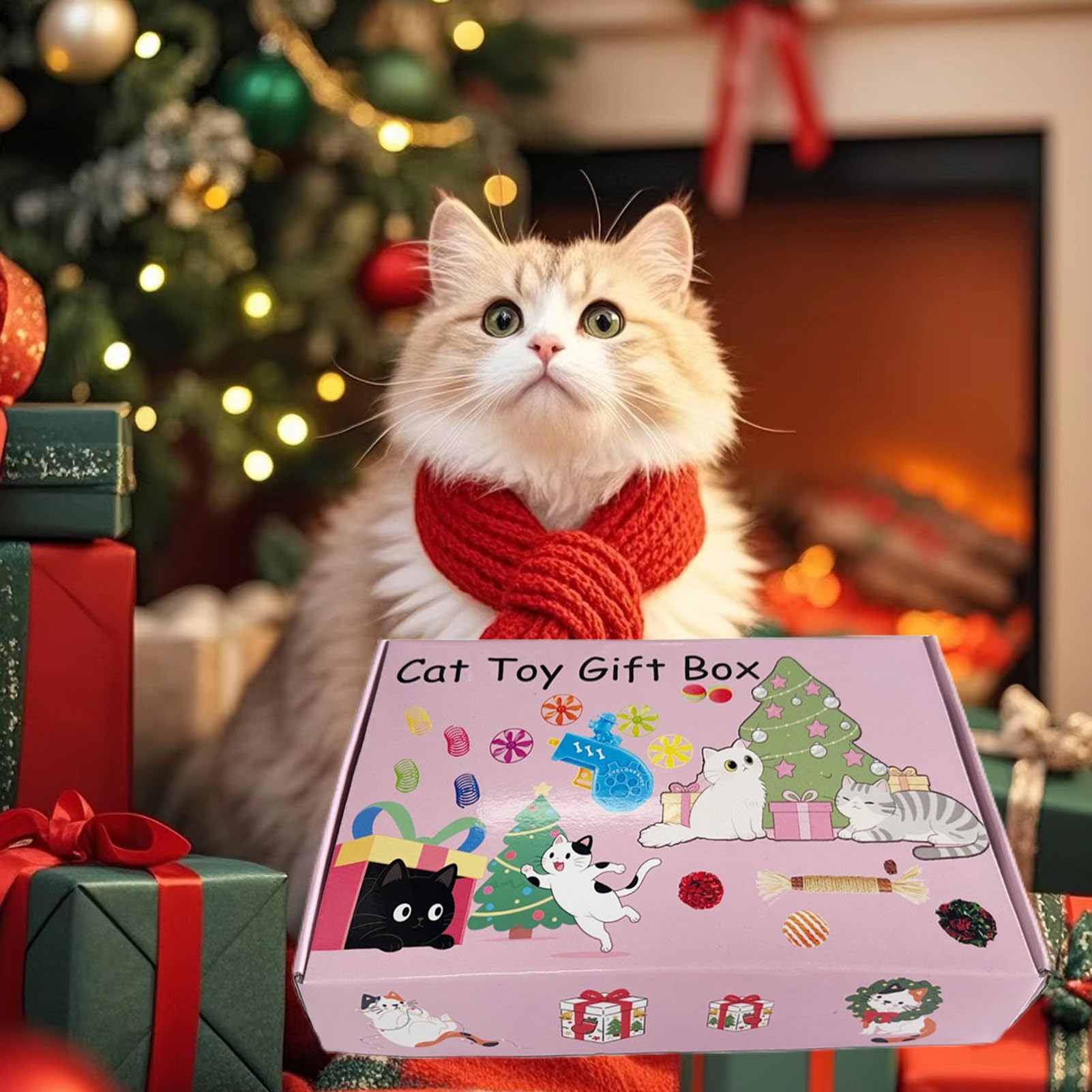 Genérico Juego De Juguetes para Gatos Variedad de Juguetes Felinos | Entretenimiento Que Favorece Salud , Reducción De Estrés, Juego Interior, Necesidades De Rascado Y Ejercicio