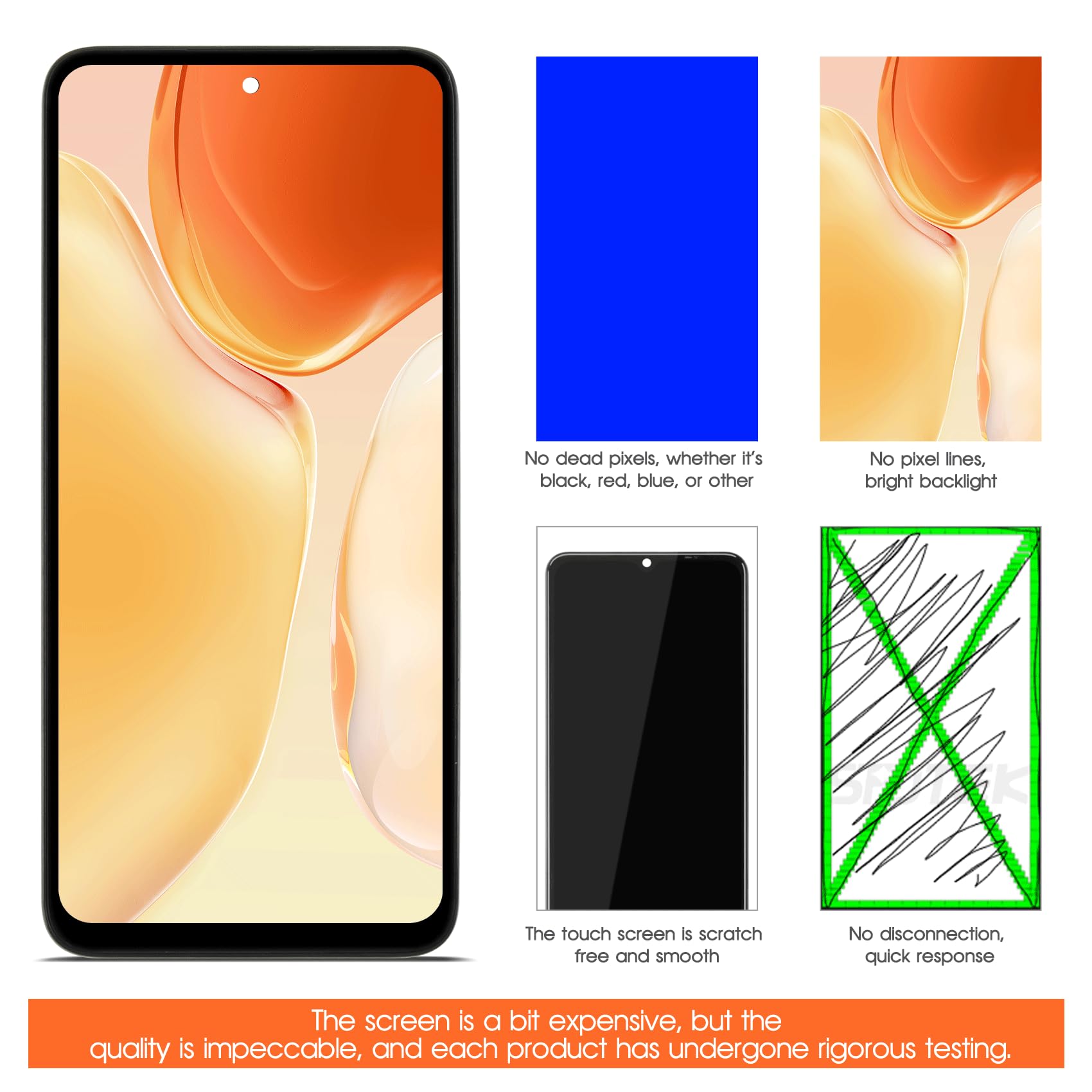AGCUT - Pantalla LCD para Redmi 13 - Pantalla de repuesto para Xiaomi Redmi 13 4G / 5G 2404ARN45A 24040RN64Y 6,79" pantalla táctil digitalizador panel completo con reparación kit negro con marco