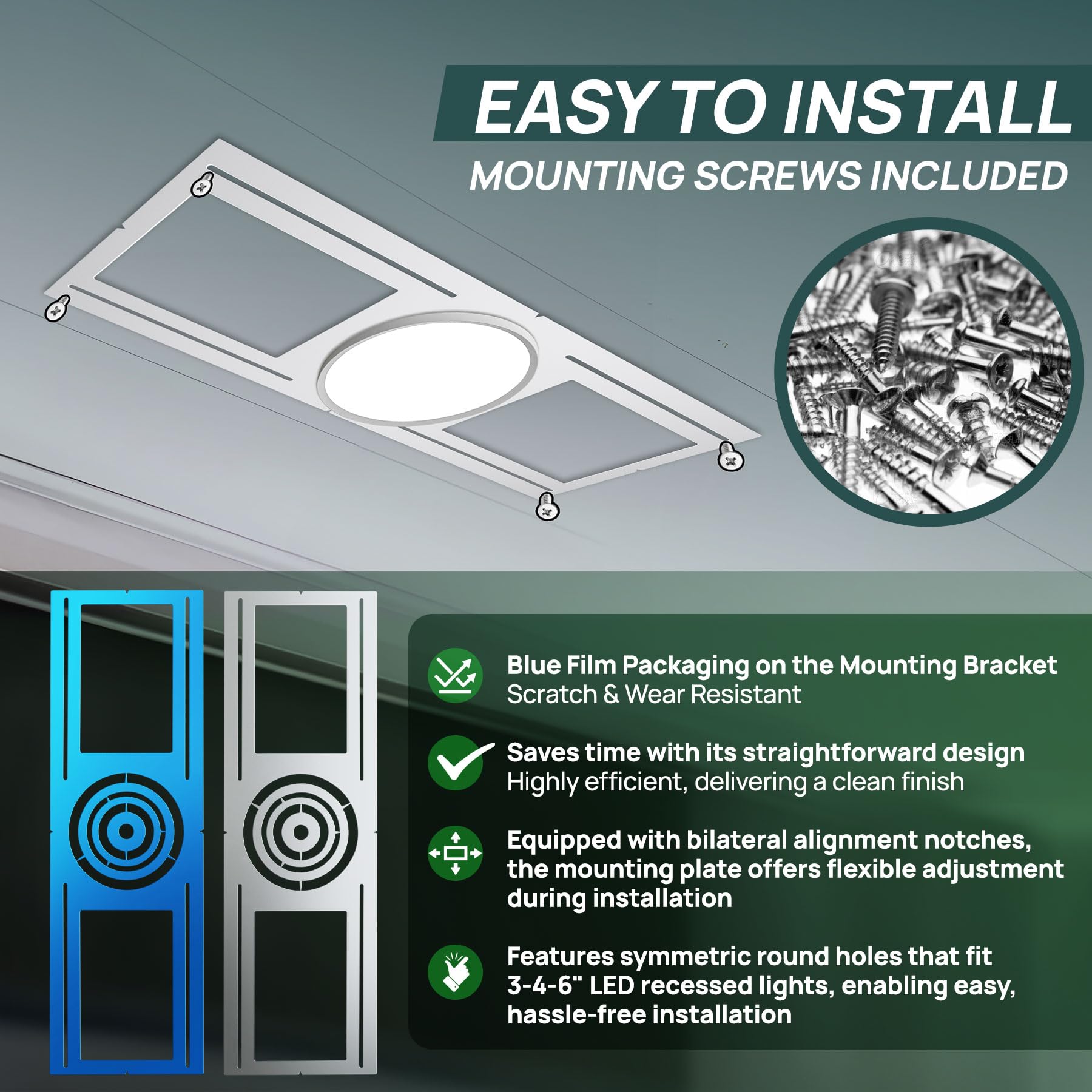 Recessed Light Housings - 48 Pack Sidasu Plates -6 Recessed Light Housings - 48 Pack Sidasu Plates -6