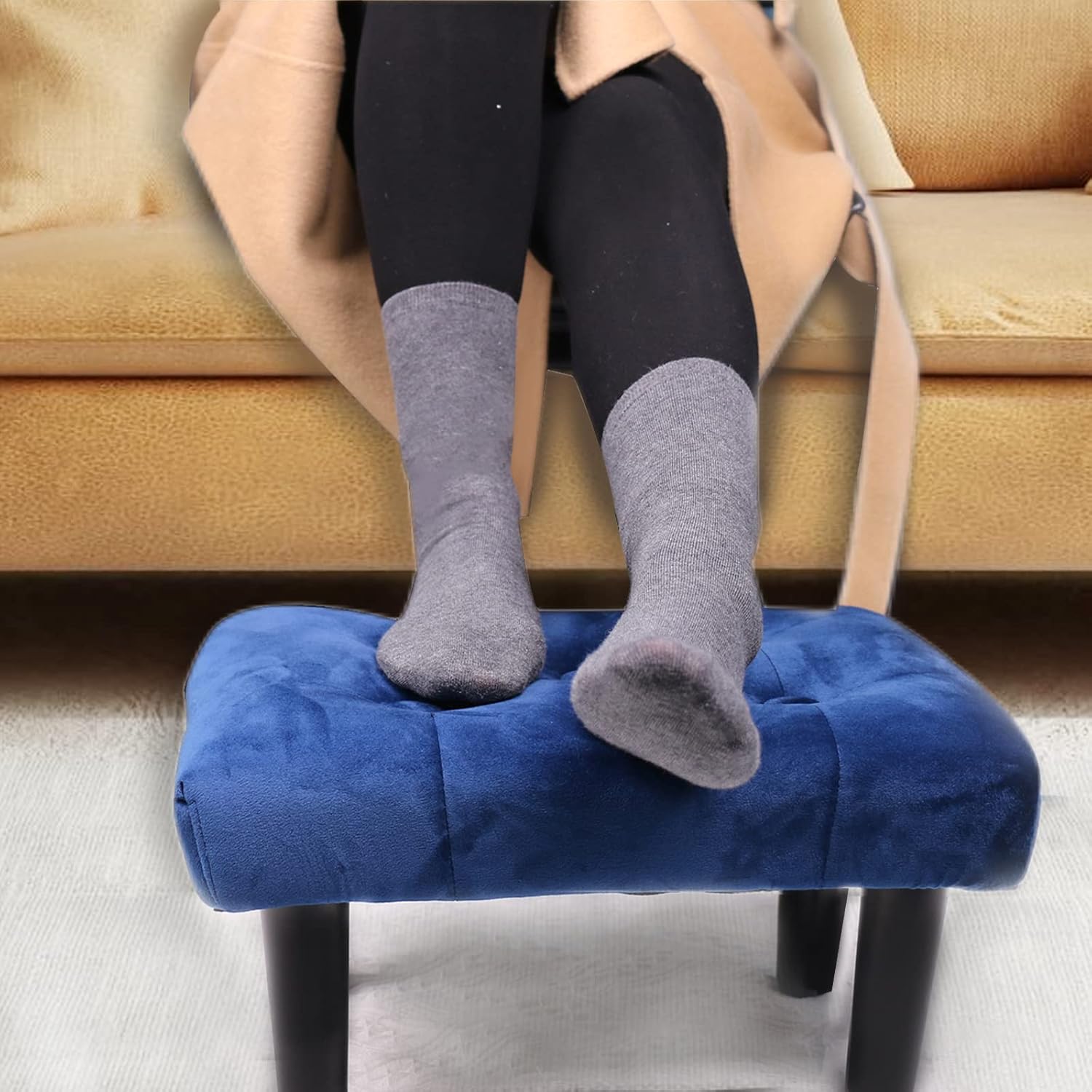 Jynpioe 1 Pack Small Detachable Footstool Ottoman,Made of