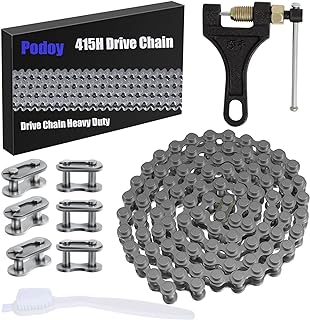 Podoy 415H Motorized Chain 110L Dirt Bike Chain Heavy Duty for 80cc 49cc 60cc 66cc 2 Stroke Engine Motorized Bike Chain High Power Racing Parts