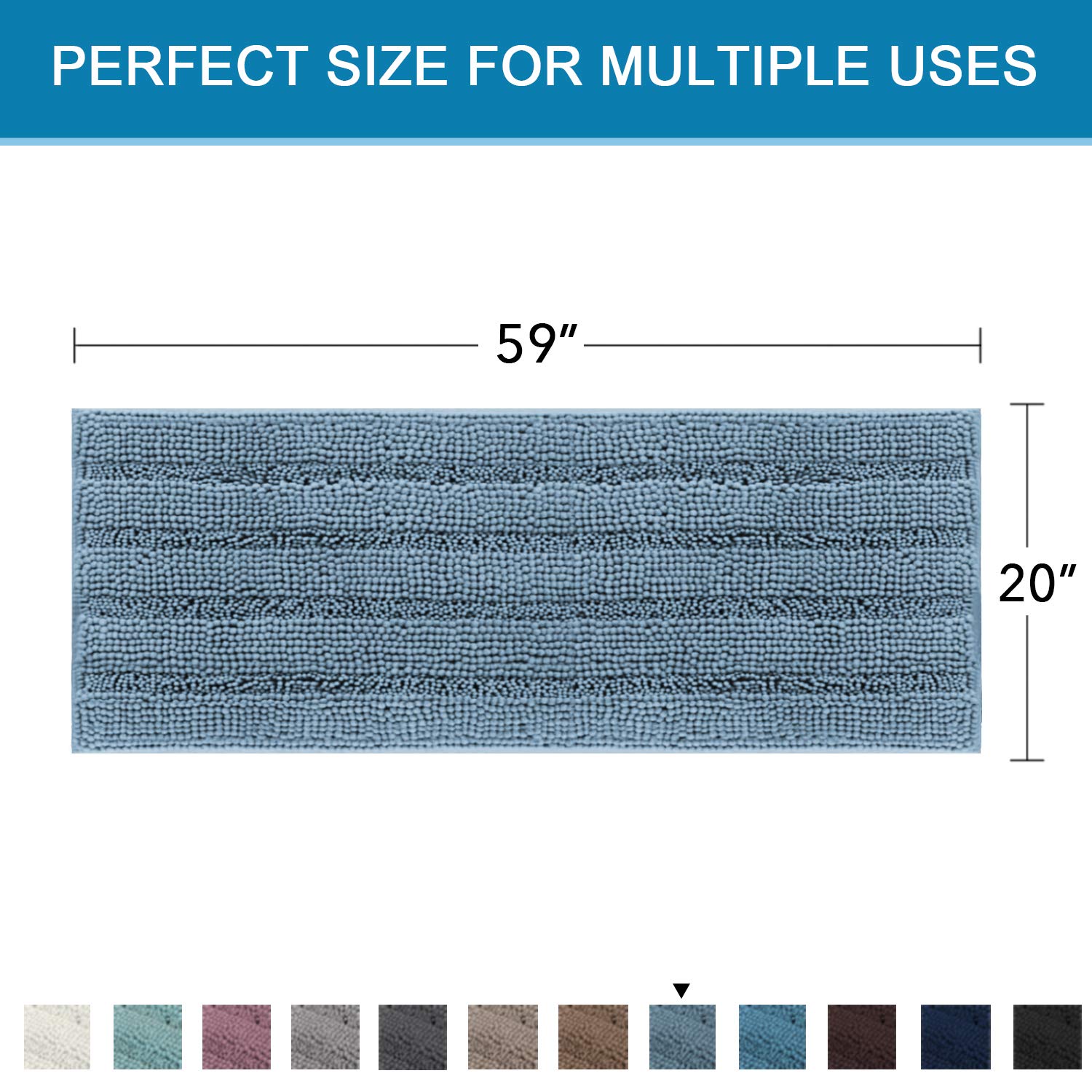 H.VERSAILTEX Bathroom Rugs Bath Mat Runner Rug Non Slip Kitchen Rug ...