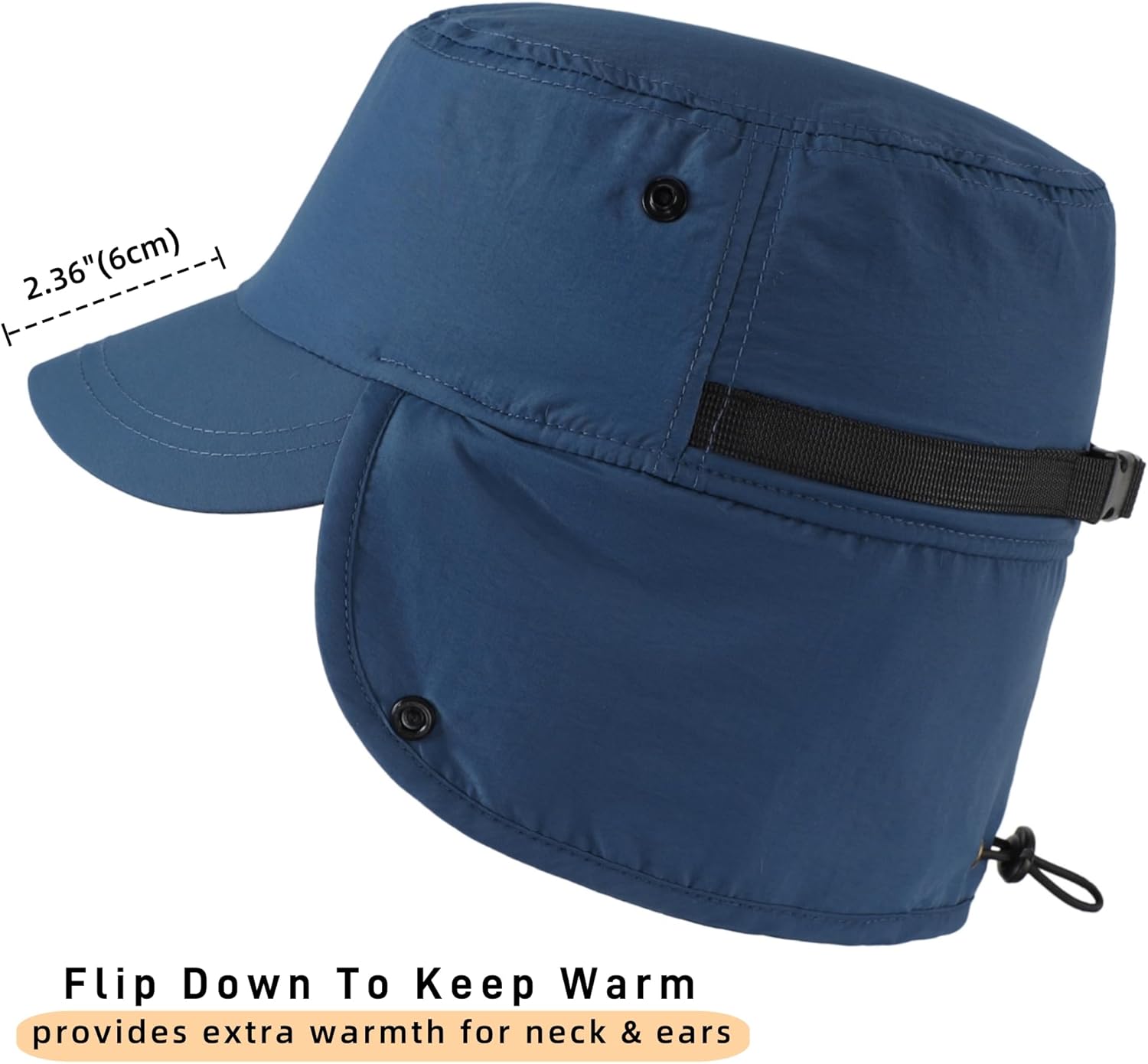 Connectyle Men's Winter Hat with Visor Warm Earflaps Hat Fully Lined Faux Fur Baseball Cap Trapper Hunting Hats - Image 3