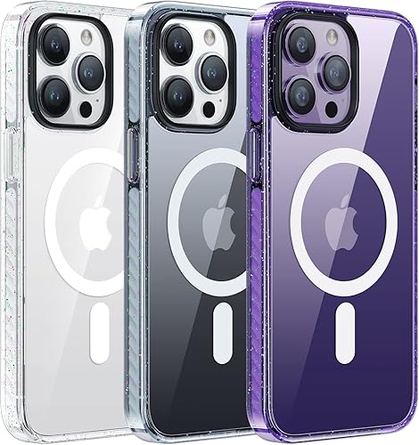 Miniatura 8 de TORRAS Funda magnética a prueba de golpes para iPhone 15 Pro, transparente, compatible con MagSafe, protección contra caídas de grado militar de 12