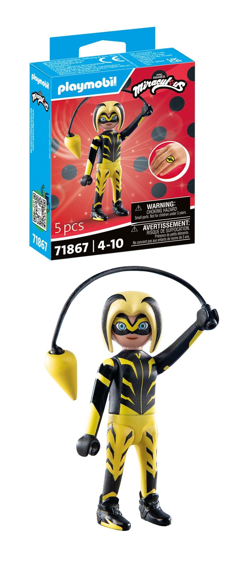 Playmobil 71867 Miraculous: Vesperia – Collectible Hero Figure with Signature Bee-Themed Weapon for Role‑Play
