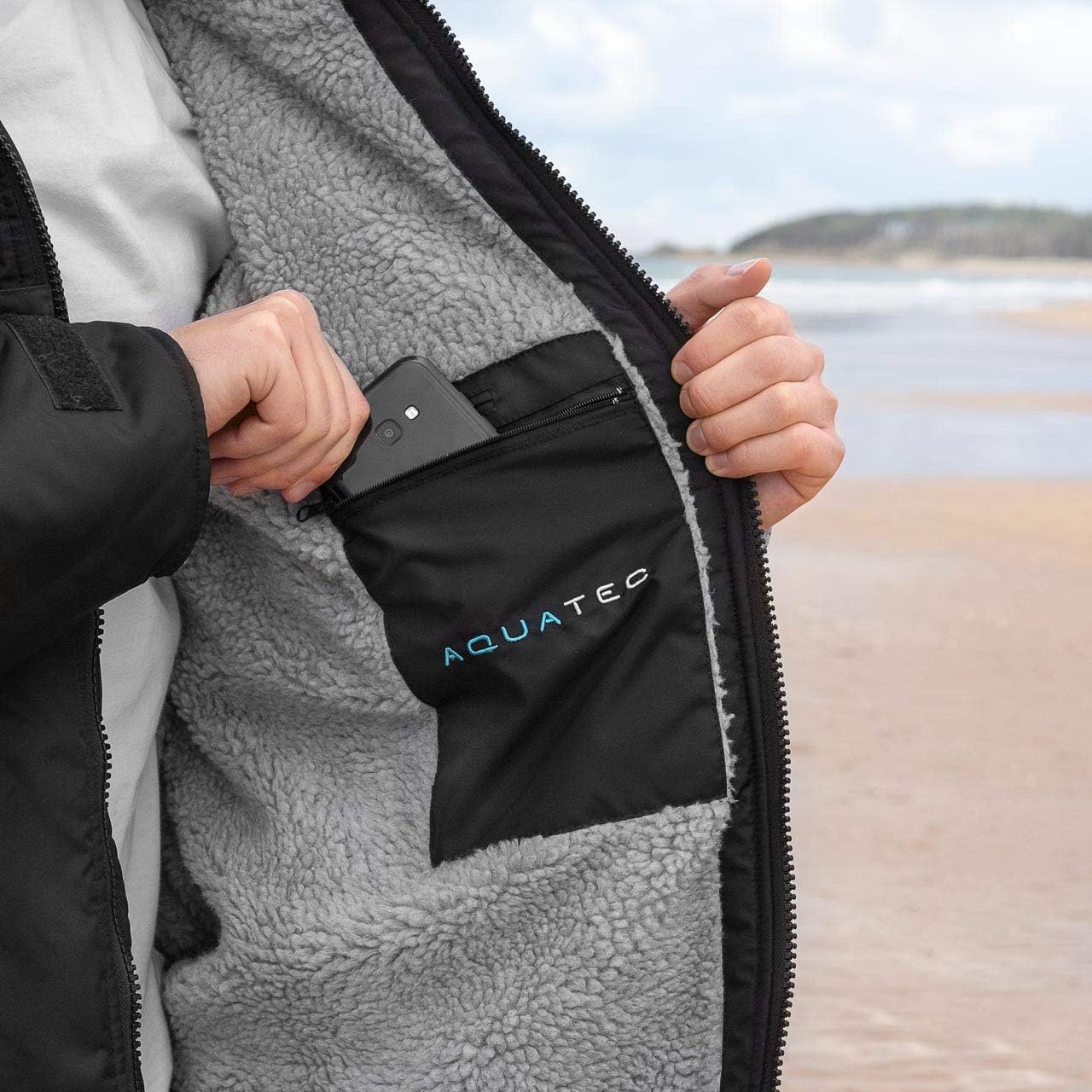 AQUATEC Surf Poncho Changing Robe - Changing Ponchos Adult | Hooded Beach Towel | Swimming Poncho & Surfing Changing Robe
