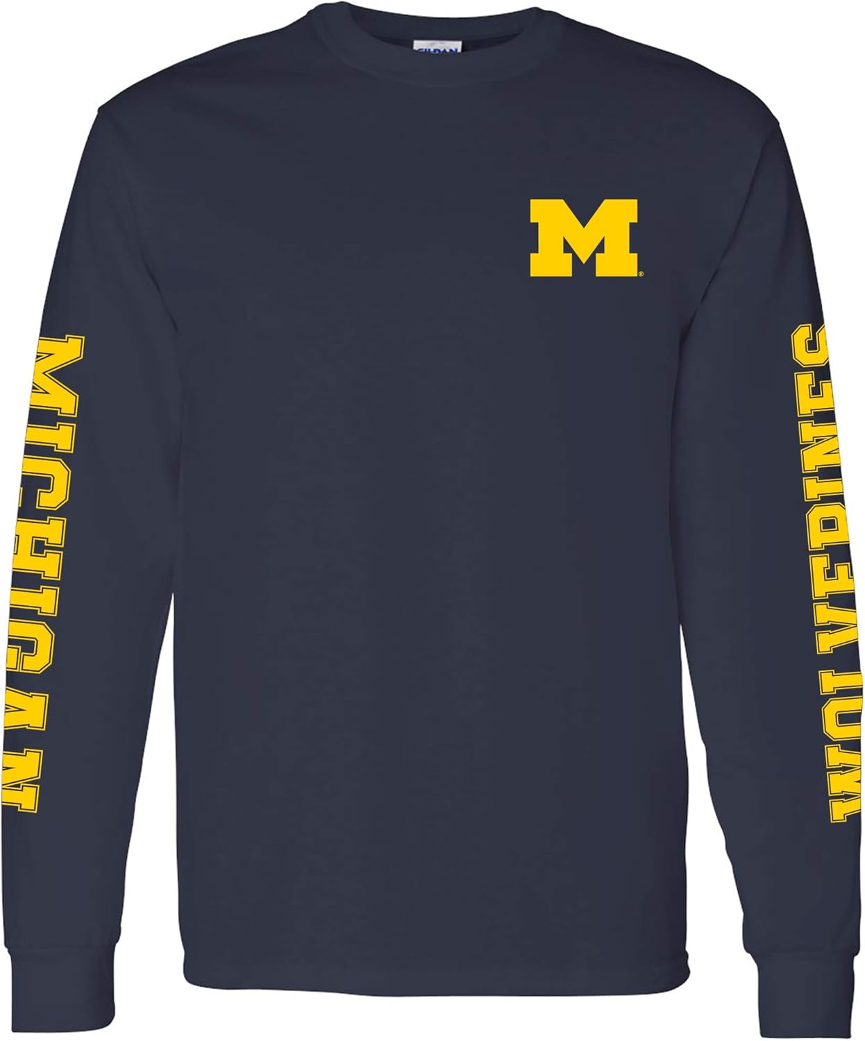 Imprimé à Manches Doubles NCAA, Couleur De L'équipe, Manches Longues, Université, Belmont Bruins Navy, Small