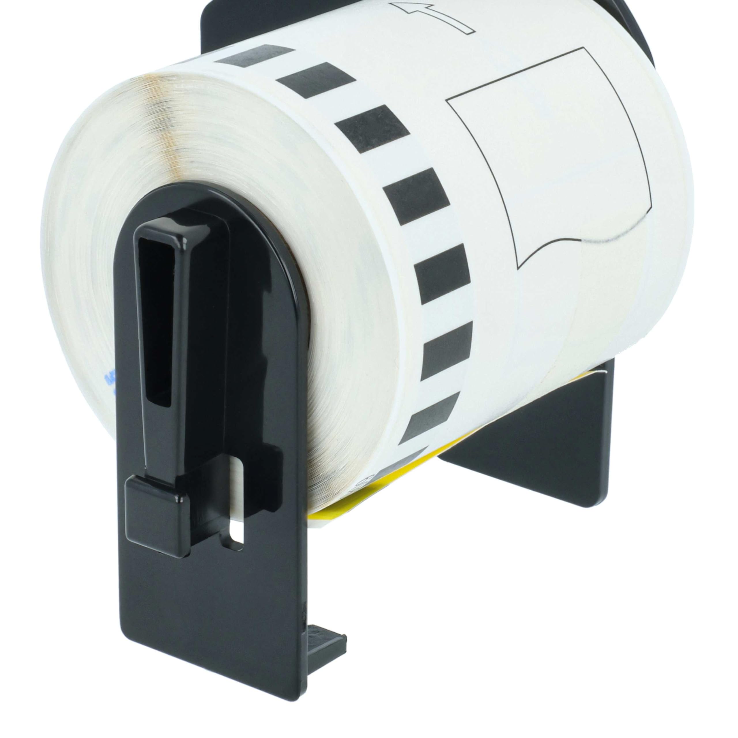 vhbw 10x Etiketten-Rolle mit Halter 62mm x 15,24m (1 Etikette) Ersatz für Brother DK-22606 für Etiketten-Drucker - Premium