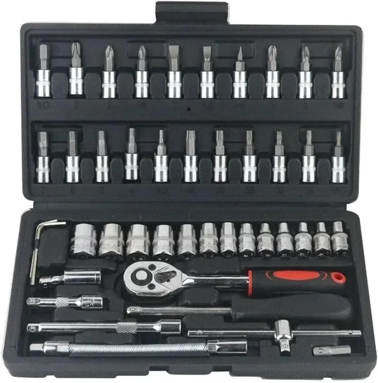 46pcs Socket Set Car Repair Tool Ratchet Wrench Pawl Spanner Screwdriver Professional Metalworking Kit(151 Set)