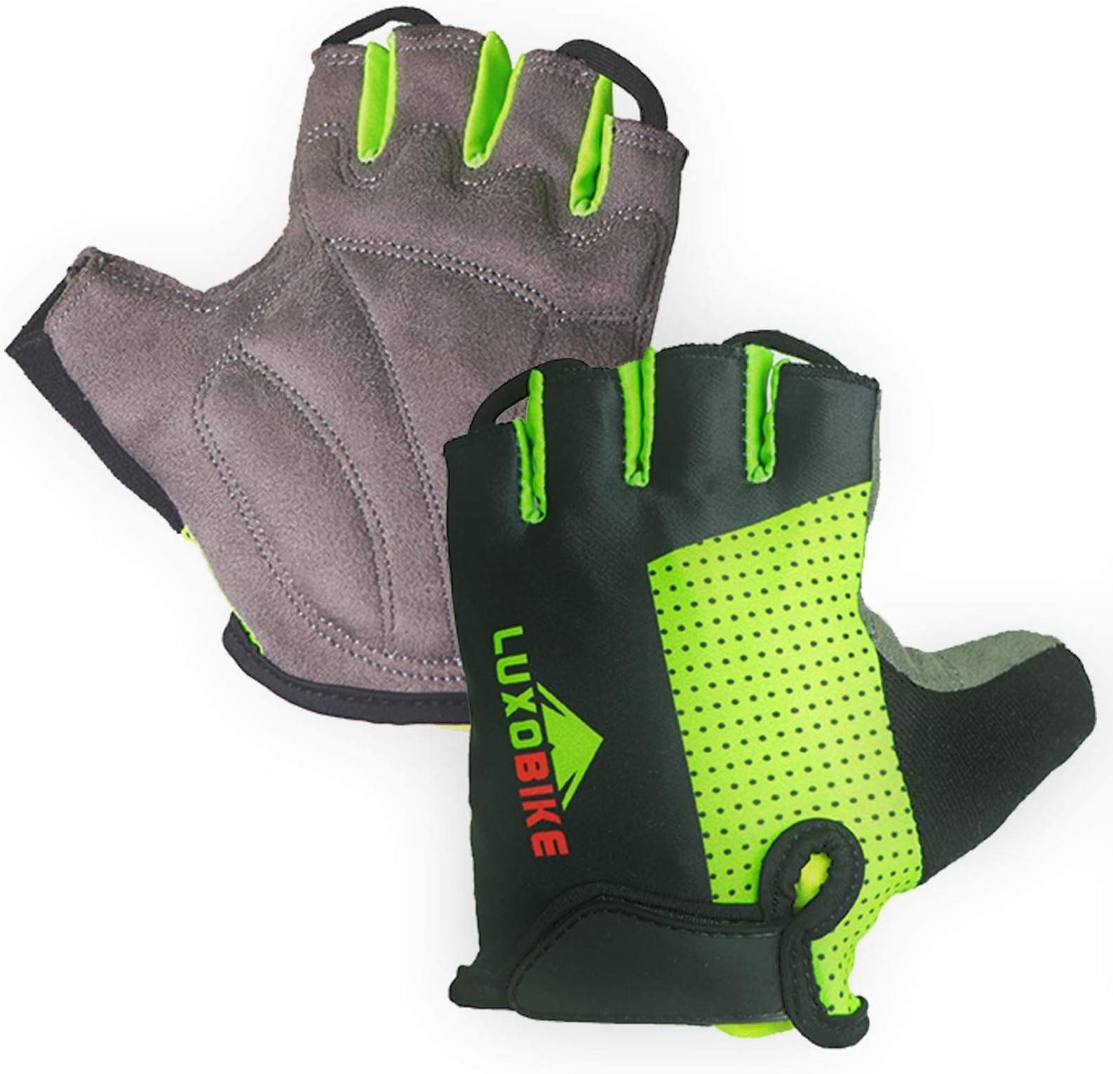 LuxoBike Cycling Gloves Bicycle Gloves Bicycling Gloves Mountain Bike Gloves - Anti Slip Shock Absorbing Padded Breathable Half Finger Short Sports Gloves Accessories for Men/Women