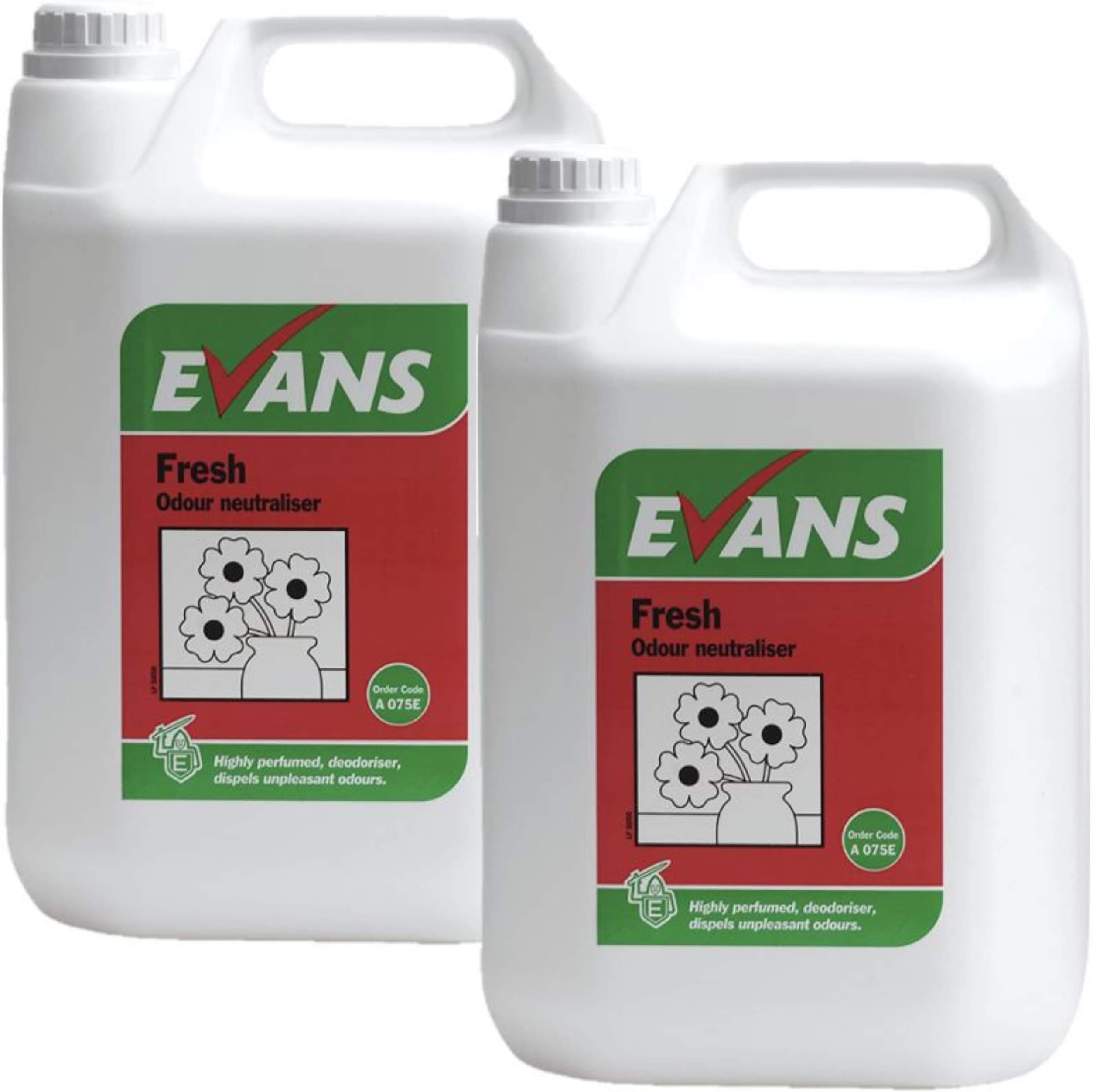 2 x Evans Fresh Odour Neutraliser & Air Freshener Liquid 5ltr Bottles
