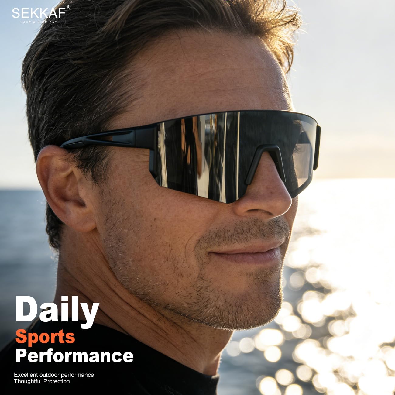SEKKAF Gafas de sol polarizadas para hombres y mujeres, gafas de sol deportivas para correr, béisbol, conducción, pesca, ciclismo, protección UV400