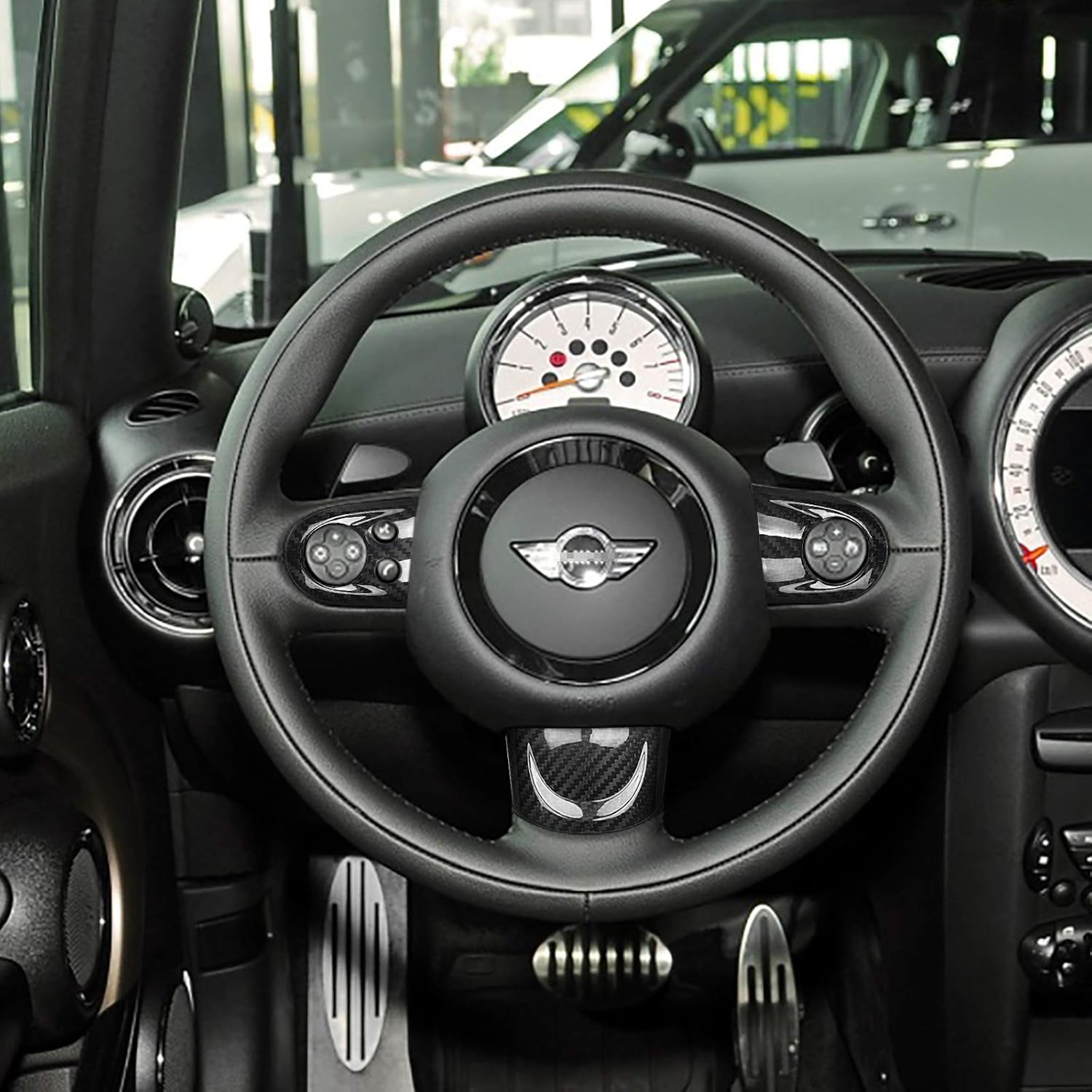 Buy Blakaya Compatible With Carbon Fiber Steering Wheel Cover Anti Slip Interior Decoration Trim For Bmw Mini R55 07 14 R56 06 13 R57 07 15 3pcs Black Online In Vietnam B08fr9bbl9