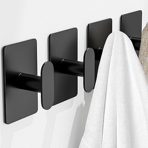 pickpiff Ganchos adhesivos para toallas para baño: colgador de pared extra fuerte de 20 libras para ducha, cocina, casa rodante, apartamento, color